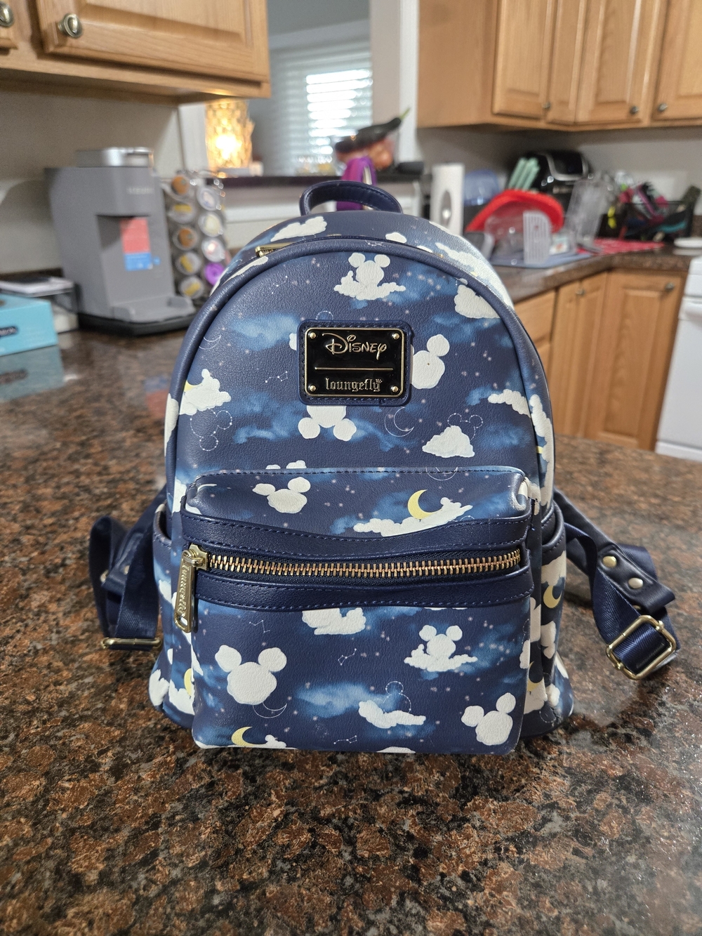 Loungefly Kids Navy Cloud & Mickey Mini Backpack